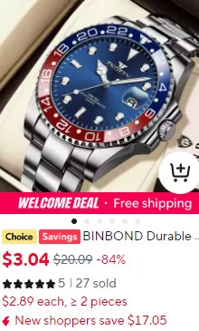 BINBOND Luxury Quartz Watches For Men Luminous Waterproof Auto Date Chronograph Men's Watch Business Sport Fashion Casual Reloj