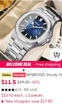 BINBOND Luxury Quartz Watches For Men Luminous Waterproof Auto Date Chronograph Men's Watch Business Sport Fashion Casual Reloj