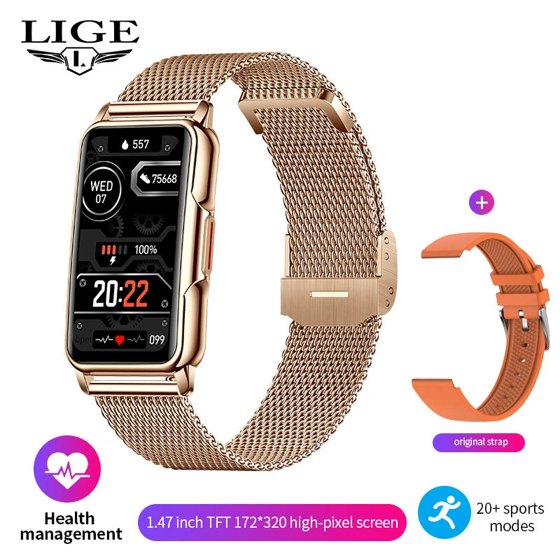 LIGE New Fitness Tracker Bracelet Smart Watch for Women Men Sports Band Pedometer Heart Rate Sleep Monitor Waterproof Smartwatch