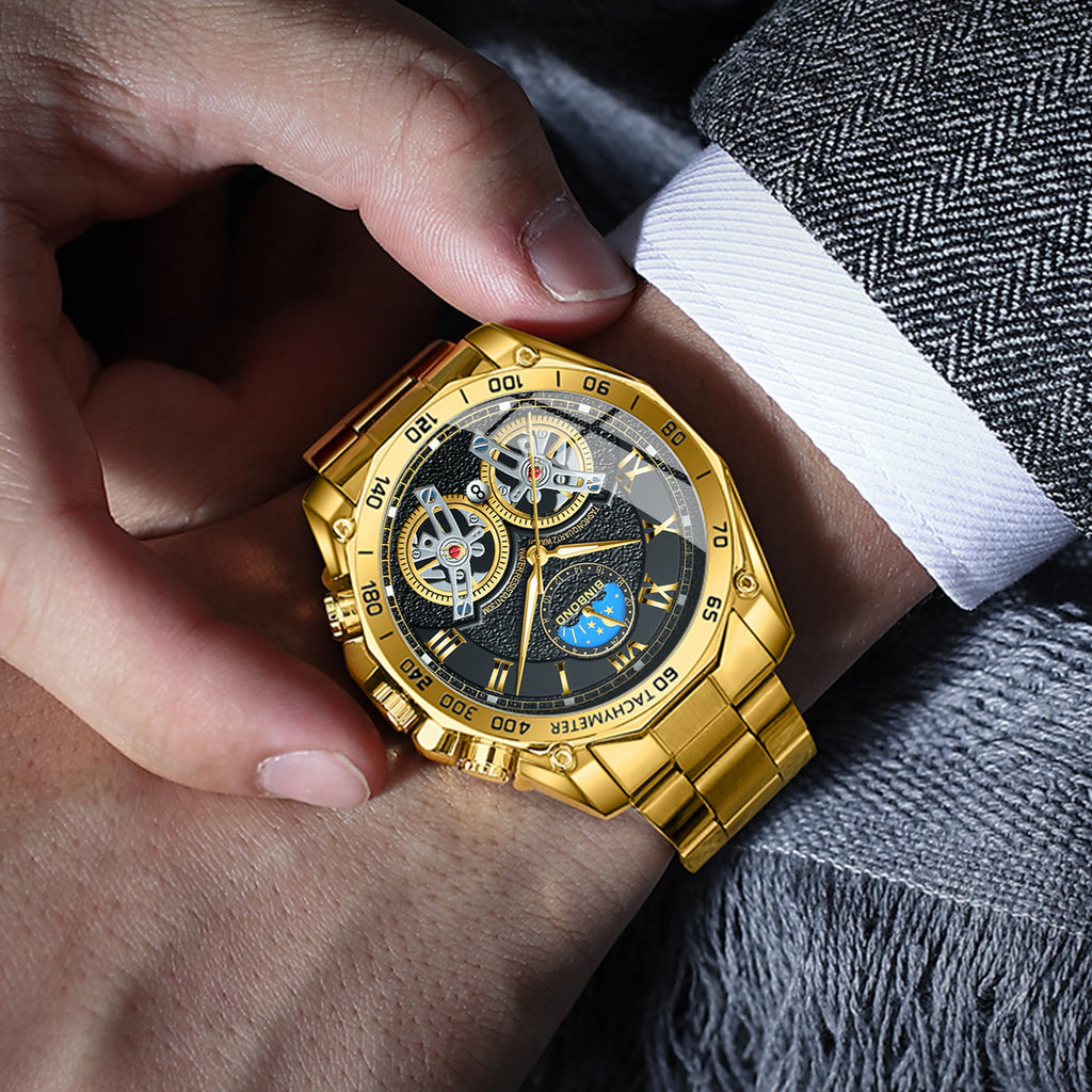 BINBOND Luminous Quartz Watches for Men Luxury Waterproof Accurate Auto Date Men's Watch Sturdy Stainless Steel Casual Reloj