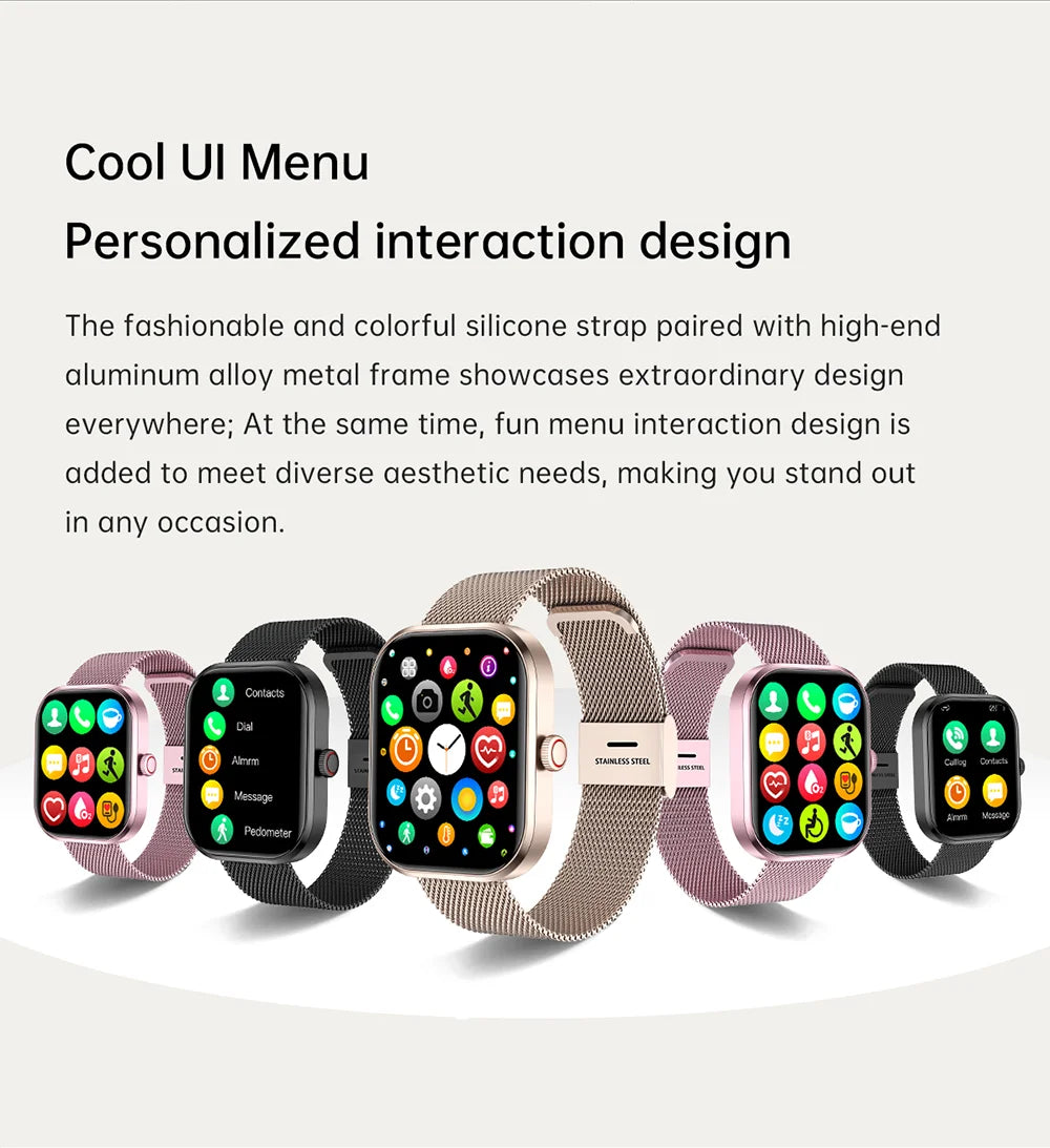 LIGE Smart Watches Ladies Bluetooth Call Sport Bracelet for Android IOS Women‘s Health Monitor Gift Music Clock Smartwatch Pink