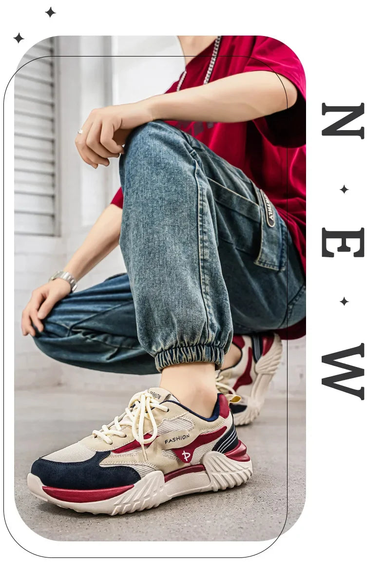 Spring Fashion Mesh Breathable Man Shoes Outdoor Non‑slip Running Sneakers Versatile Lightweight Comfortable Casual Sports Shoes
