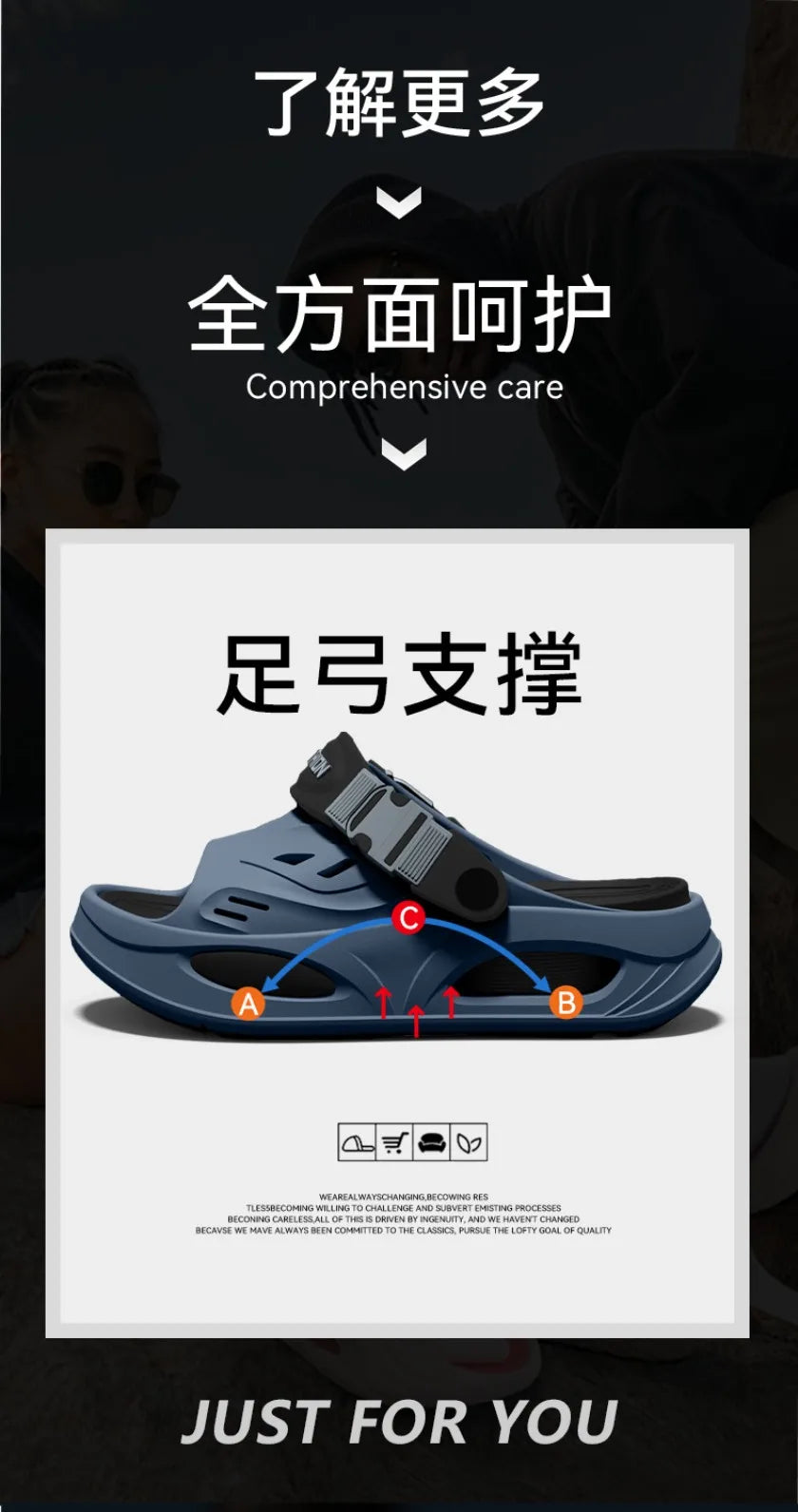 Arch Support Slippers for Men, 2026 New Summer Wear, Wear-Resistant EVA Anti-Skid and Odor Proof Driving Thick Soled Sandals