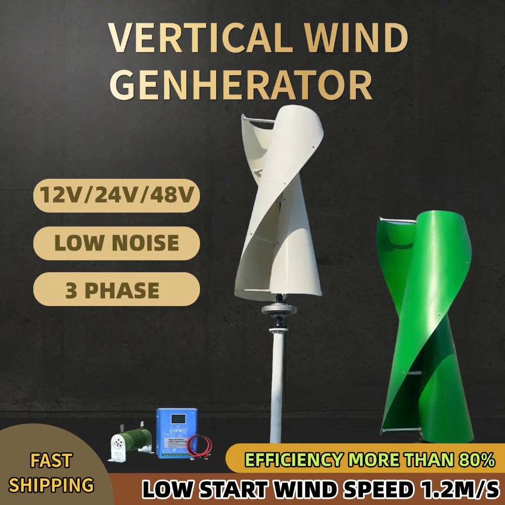 10000W 15KW 20KW Low Speed Vertical Axis Wind Turbine 12V 24V 48V High Power Off-grid Grid Connection Wind Controller for Home