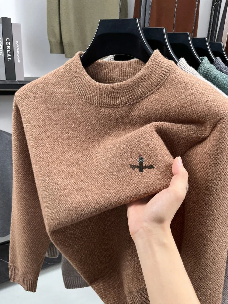 Luxury Trend Brand Pullover Men's knitted New High-quality Korean exquisite embroidery comfort round neck fashion golf sweater