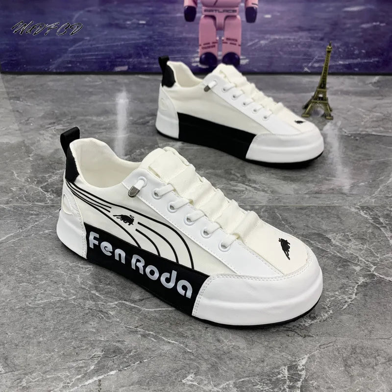 Men Chunky Sneakers Fashion Casual Secondary Leather Cowhide Fabric Breathable Increased Internal Cover Bottom Platform Shoes
