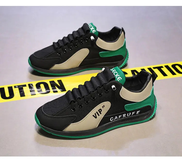 Sneakers Casual Men Retro Running Shoes Fashion Microfiber Leather Fabric Breathable Height Increased Flat Platform Board Shoes