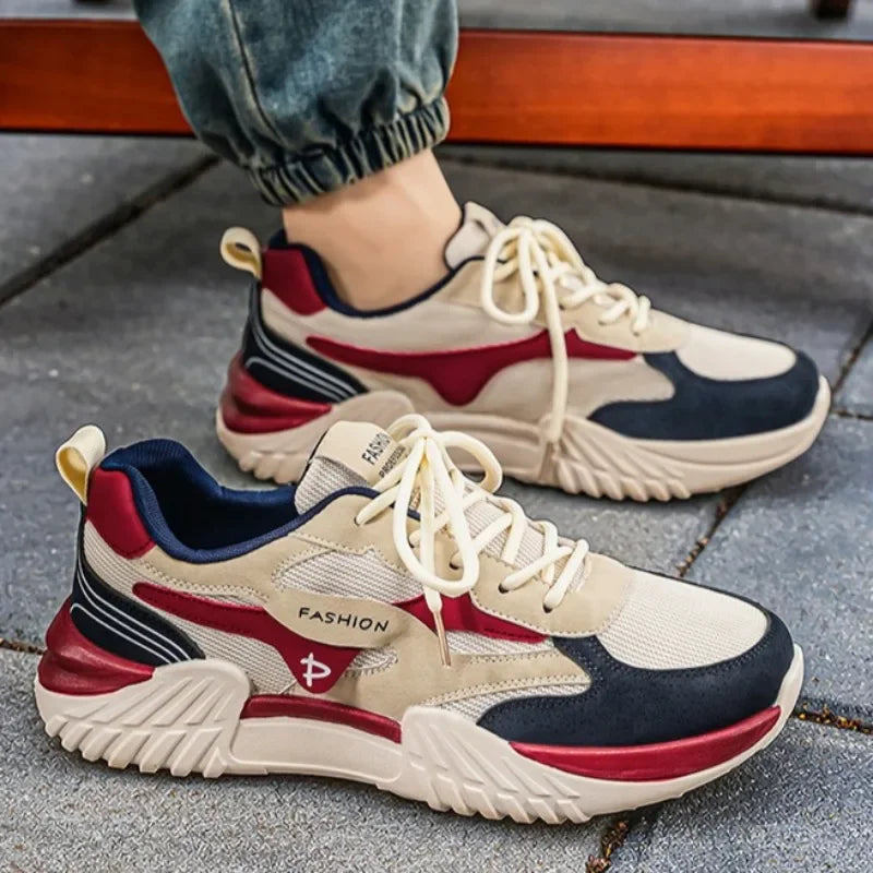 Spring Fashion Mesh Breathable Man Shoes Outdoor Non‑slip Running Sneakers Versatile Lightweight Comfortable Casual Sports Shoes