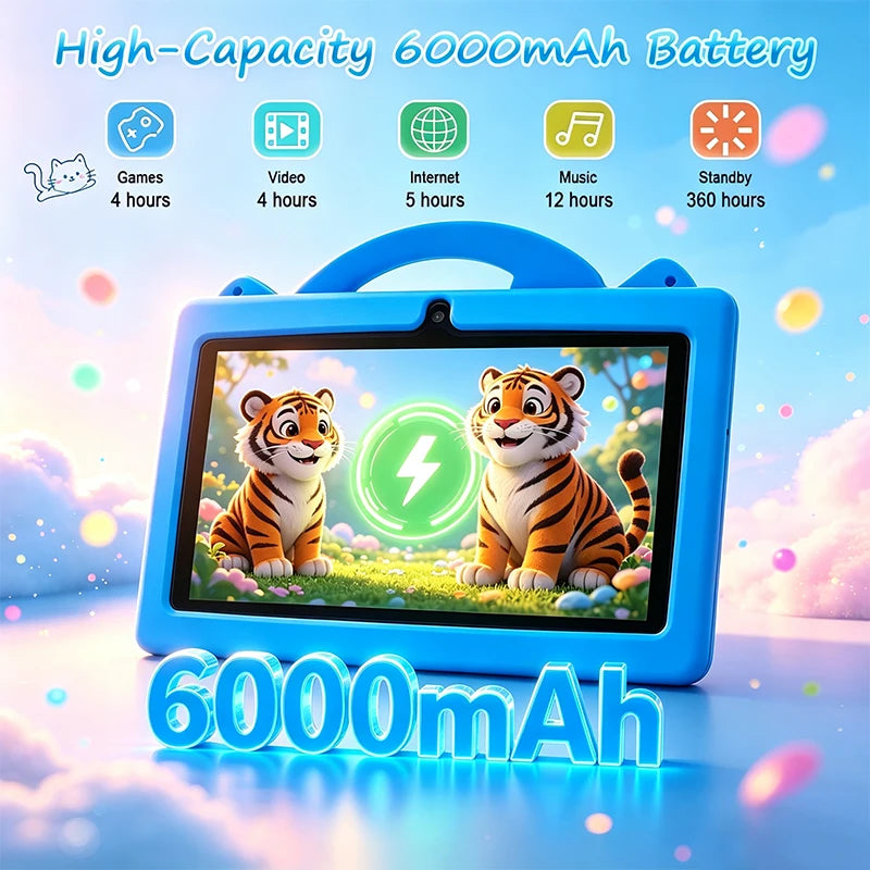 2026 Upgraded Version Android 15 Tablet for Kids 7 inch 4GB+64GB Octa-Core with Case and Stylus Pen for Children