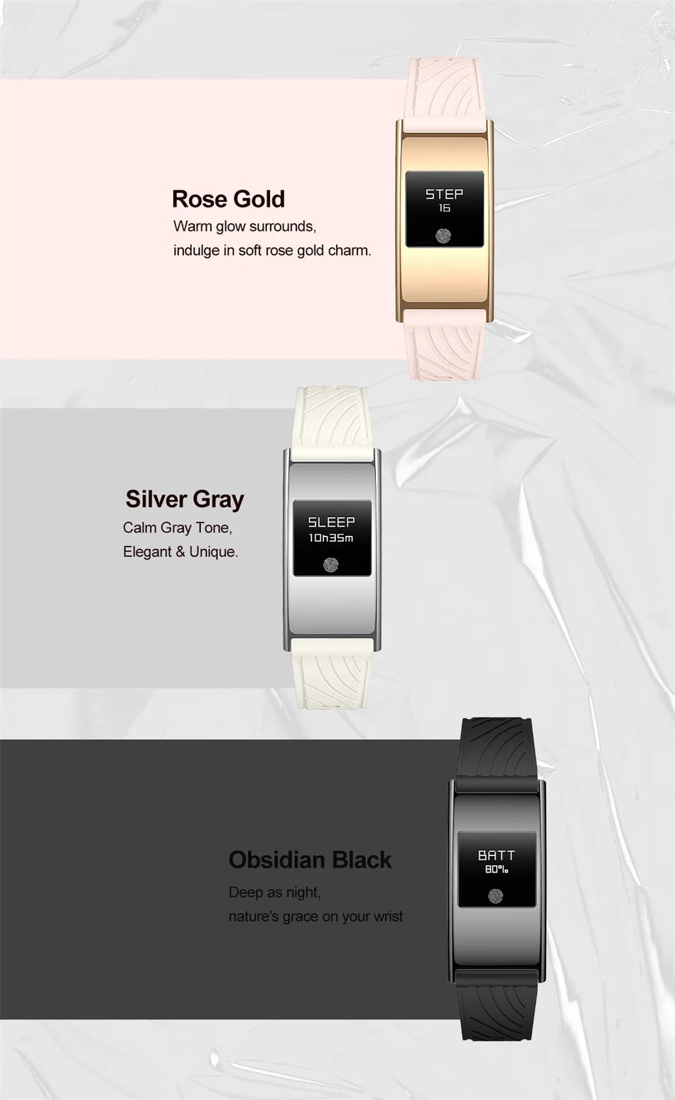 2026New 4.9mm Ultra-Thin SmartBracelet 24/7Health Monitoring IP68 Waterproof  Sports Mode Bluetooth Call Smart Bracelet Women