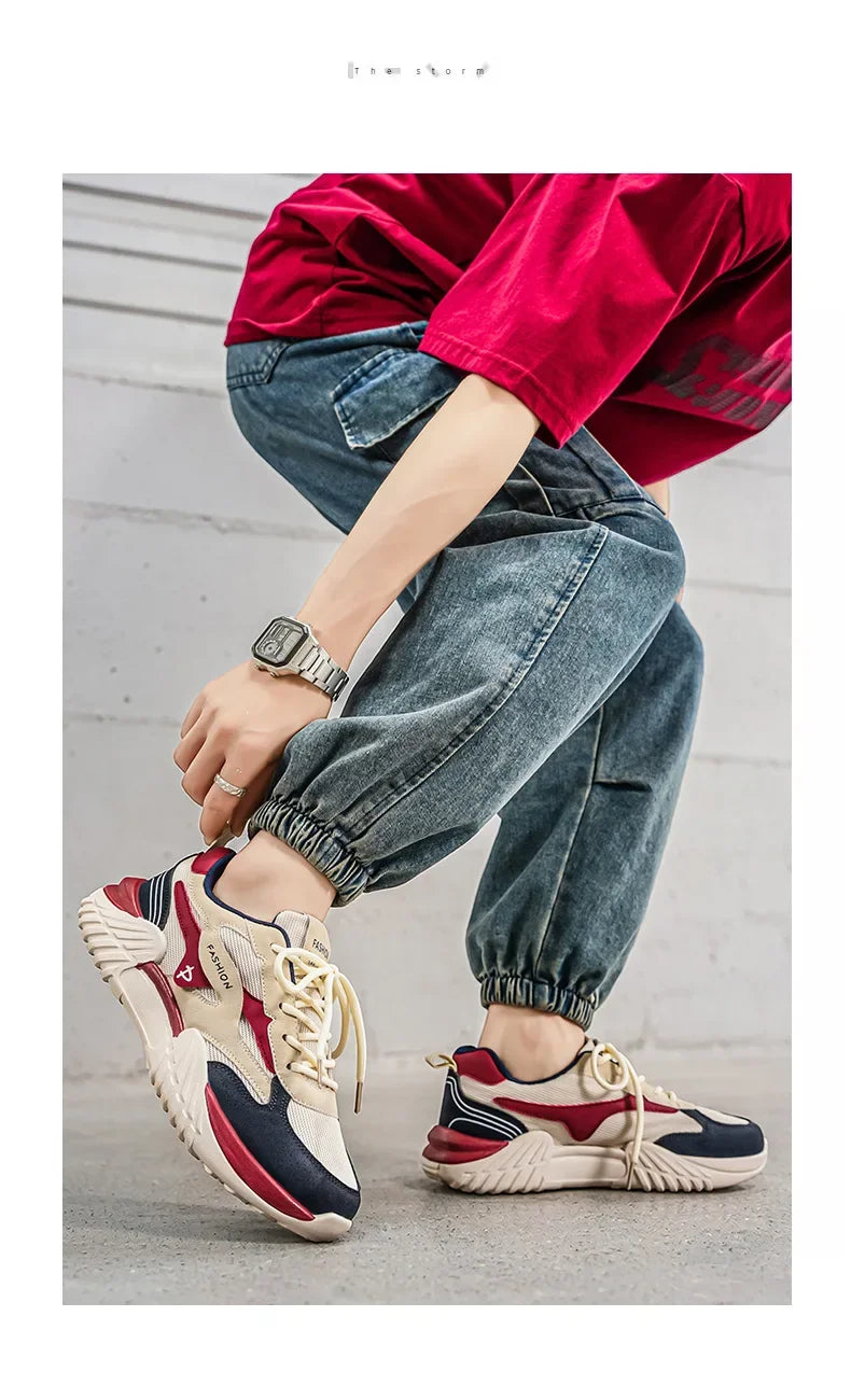 Spring Fashion Mesh Breathable Man Shoes Outdoor Non‑slip Running Sneakers Versatile Lightweight Comfortable Casual Sports Shoes