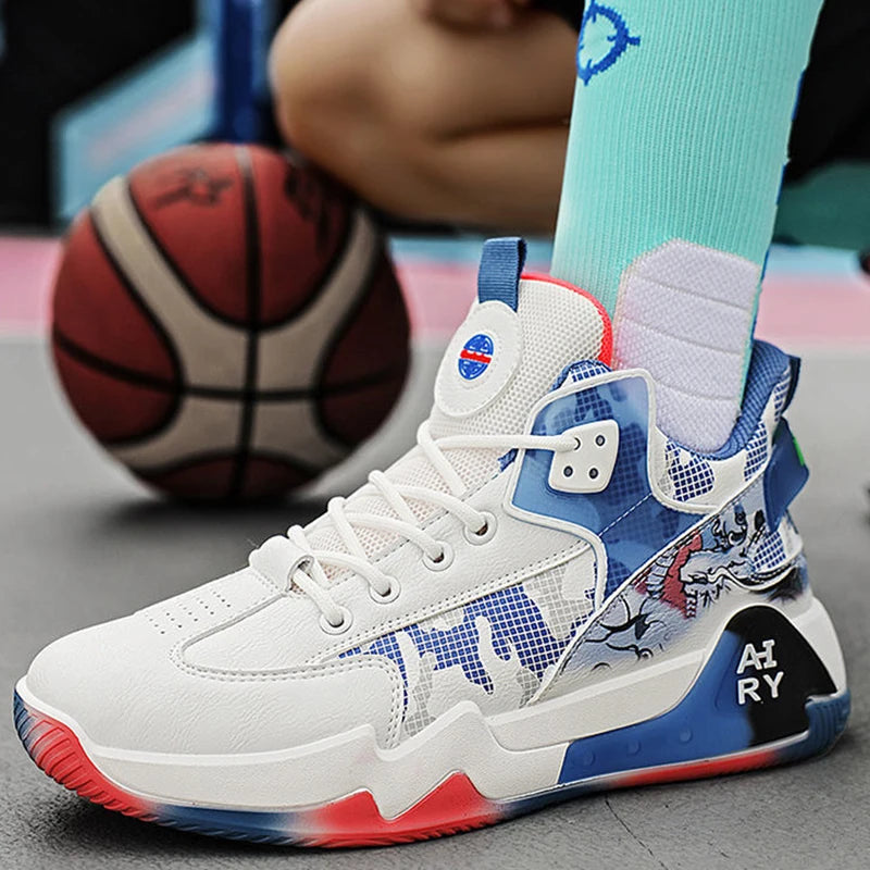 Men's Sneaker High Top Basketball Shoes New Casual Anti-slip Sport Breathable Running Shoes Style Unisex EEE