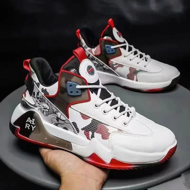 Men's Sneaker High Top Basketball Shoes New Casual Anti-slip Sport Breathable Running Shoes Style Unisex EEE