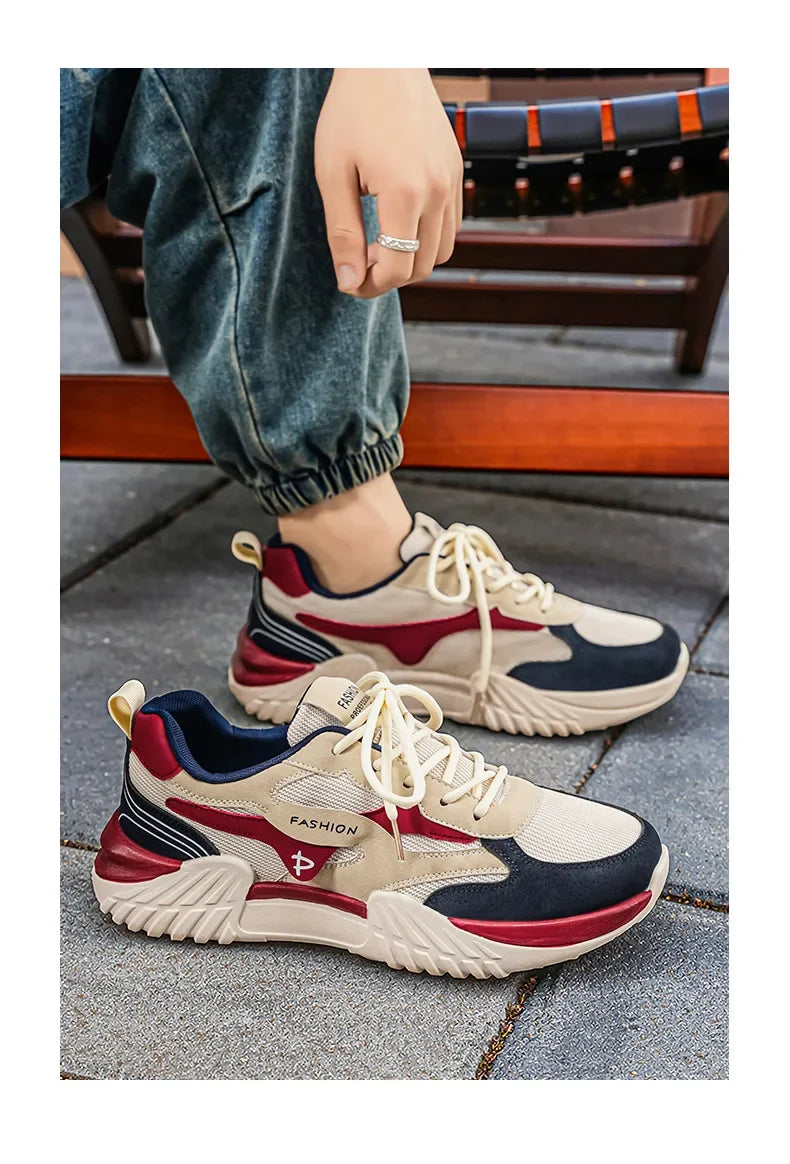 Spring Fashion Mesh Breathable Man Shoes Outdoor Non‑slip Running Sneakers Versatile Lightweight Comfortable Casual Sports Shoes