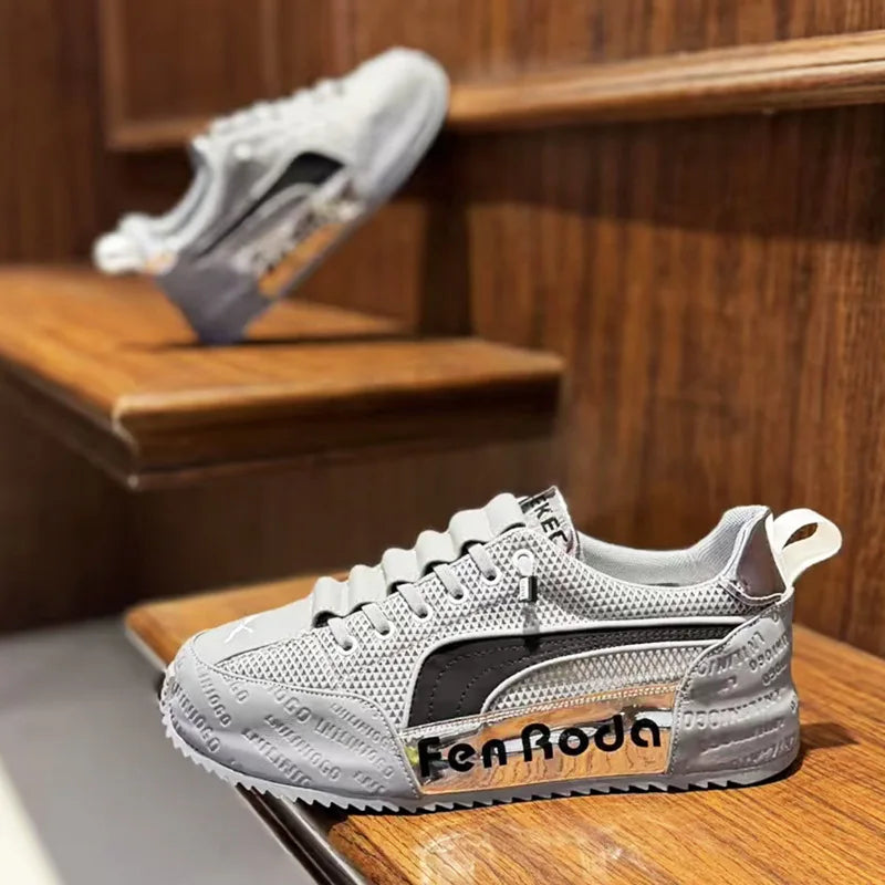 Sneakers Casual Mens Designer Cover Bottom Board Shoes Fashion Leather Fabric Breathable Increased Internal Platform Sport Shoes