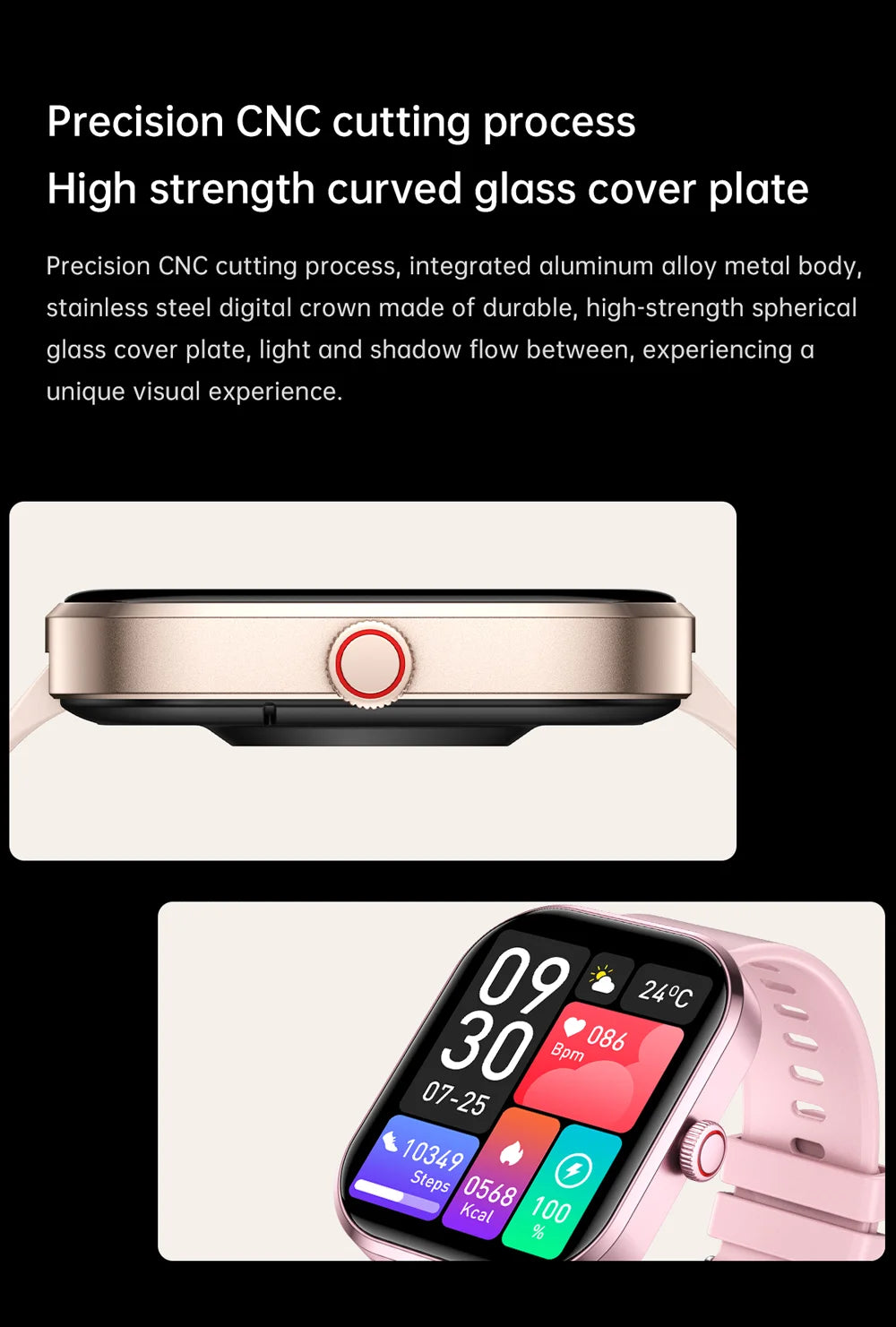 LIGE Smart Watches Ladies Bluetooth Call Sport Bracelet for Android IOS Women‘s Health Monitor Gift Music Clock Smartwatch Pink