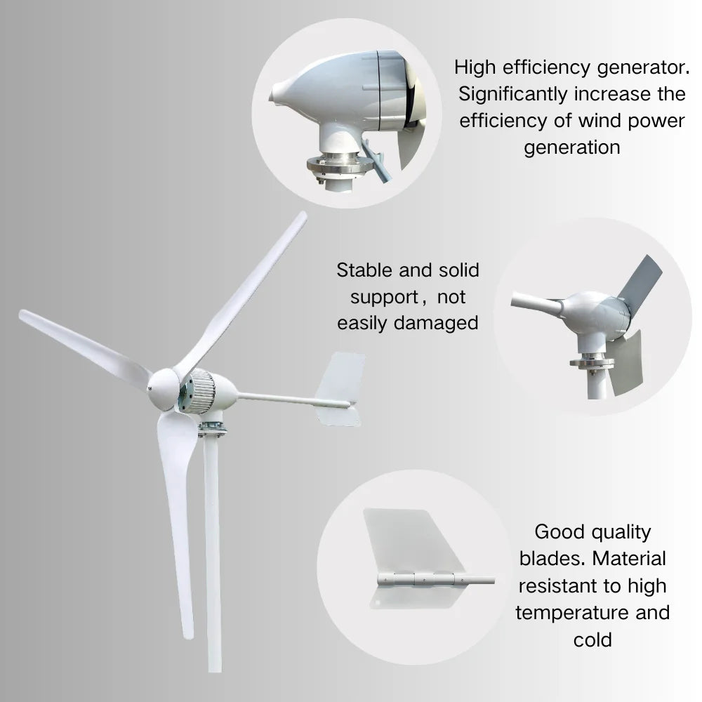 Factory Sales New Version Horizontal Axis Wind Turbine Large Blades Low Wind Speed 20KW 30KW 12V 48V 24V Home Appliance