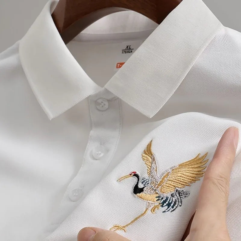 Men's Short-Sleeve Polo Shirt with CraneTops Embroidery Tees