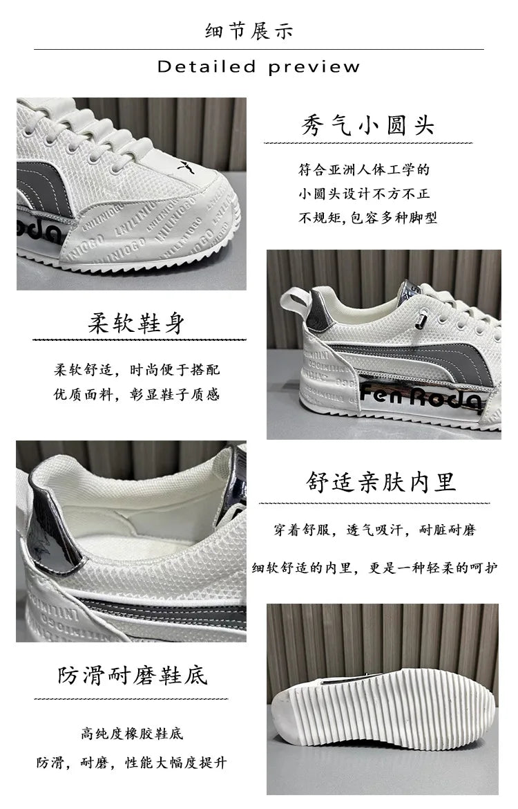 Sneakers Casual Mens Designer Cover Bottom Board Shoes Fashion Leather Fabric Breathable Increased Internal Platform Sport Shoes