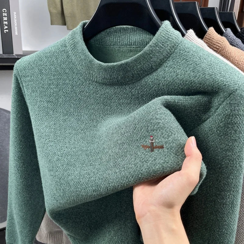 Luxury Trend Brand Pullover Men's knitted New High-quality Korean exquisite embroidery comfort round neck fashion golf sweater
