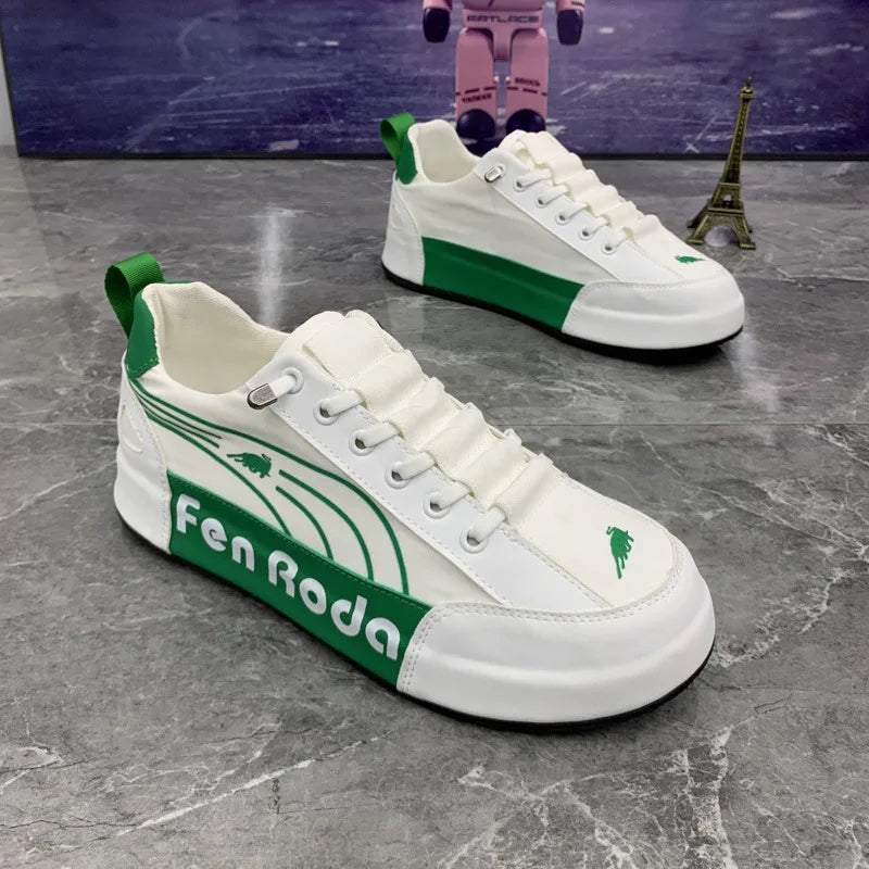 Men Chunky Sneakers Fashion Casual Secondary Leather Cowhide Fabric Breathable Increased Internal Cover Bottom Platform Shoes