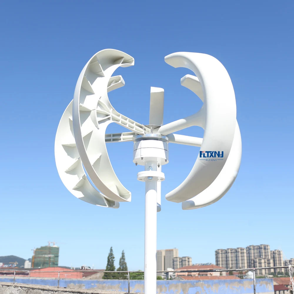 5000W 12V 24V 48V Wind Turbine Generator 5KW Vertical Axis Maglev Windmill With Hybrid Charge Controller For Home Use
