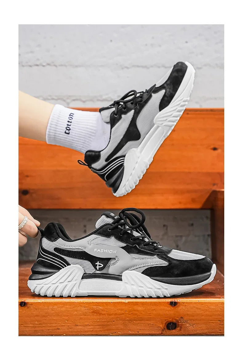Spring Fashion Mesh Breathable Man Shoes Outdoor Non‑slip Running Sneakers Versatile Lightweight Comfortable Casual Sports Shoes