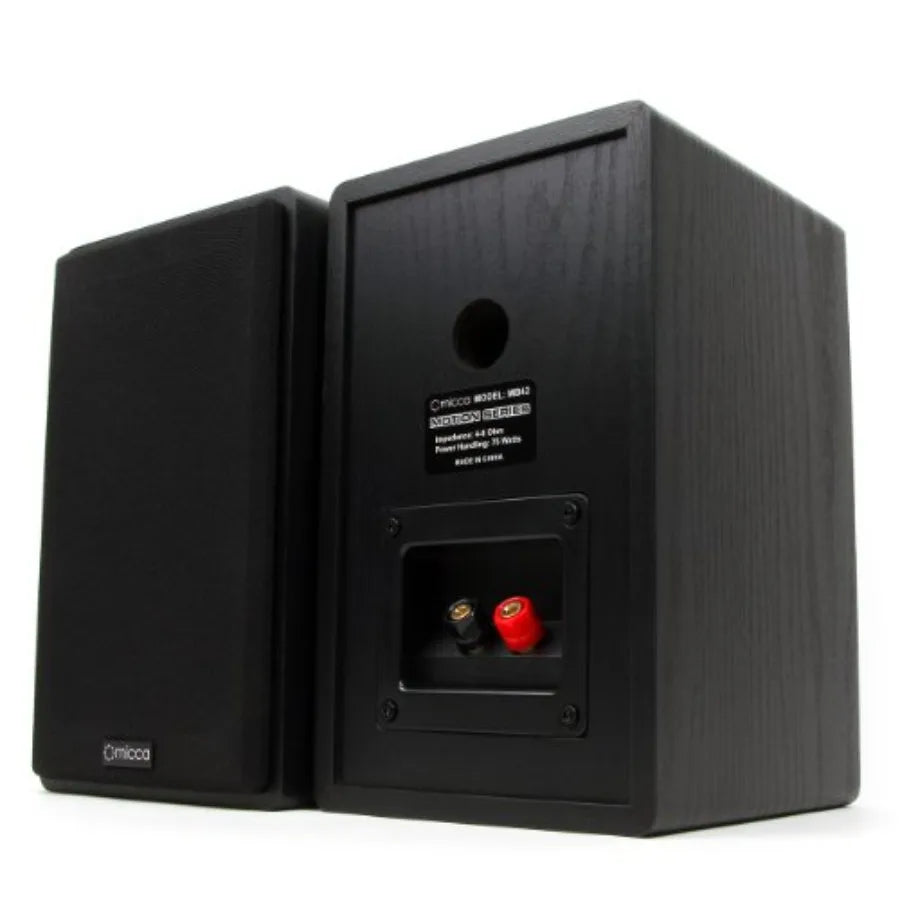 MB42 Bookshelf Speakers for Home Theater Surround Sound, Stereo, and Passive Near Field Monitor, 2-Way Black, Pair