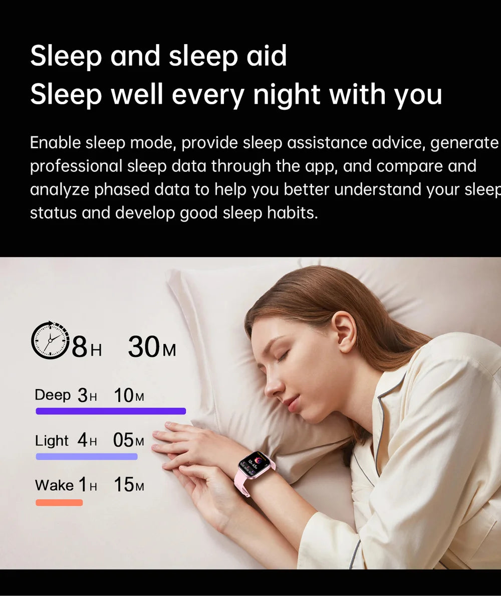 LIGE Smart Watches Ladies Bluetooth Call Sport Bracelet for Android IOS Women‘s Health Monitor Gift Music Clock Smartwatch Pink