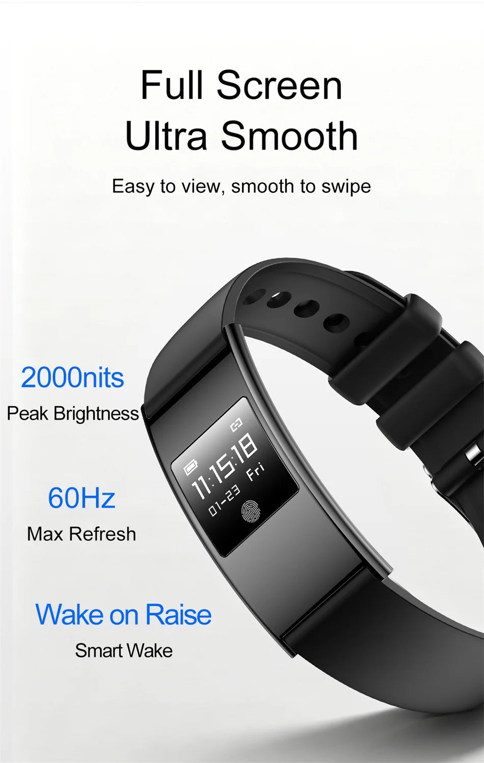 2026New 4.9mm Ultra-Thin SmartBracelet 24/7Health Monitoring IP68 Waterproof  Sports Mode Bluetooth Call Smart Bracelet Women