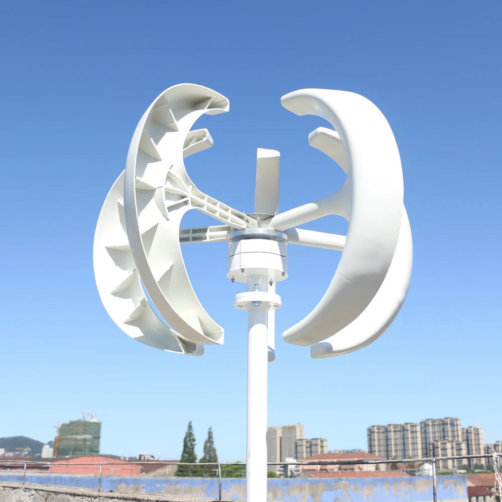 5000W 12V 24V 48V Wind Turbine Generator 5KW Vertical Axis Maglev Windmill With Hybrid Charge Controller For Home Use