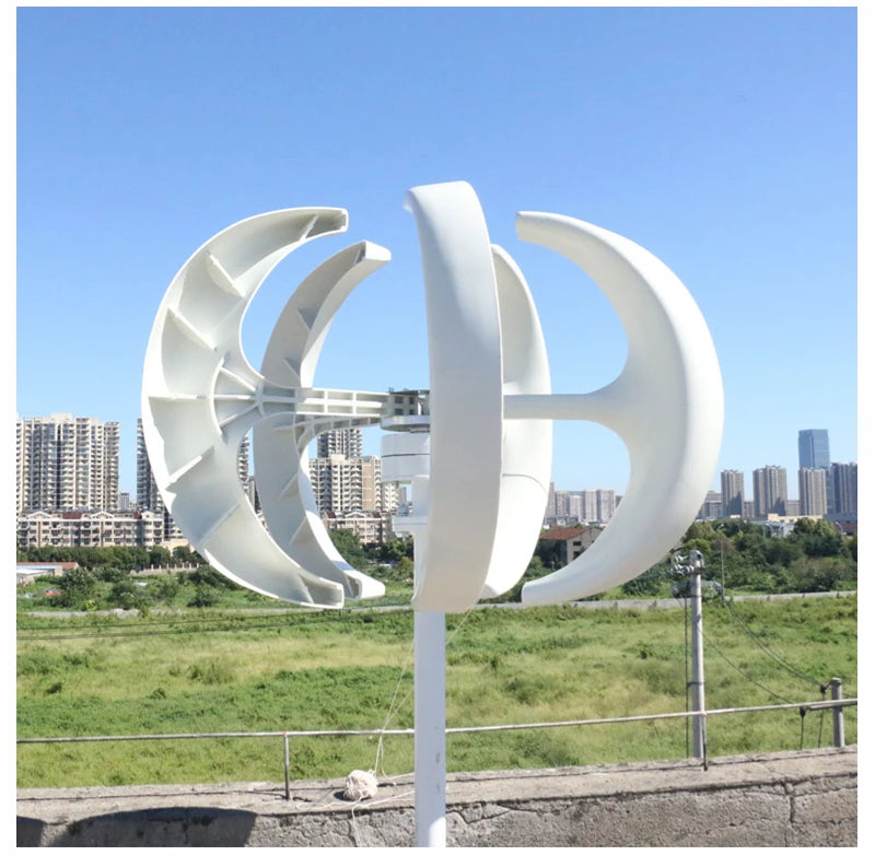 5000W 12V 24V 48V Wind Turbine Generator 5KW Vertical Axis Maglev Windmill With Hybrid Charge Controller For Home Use