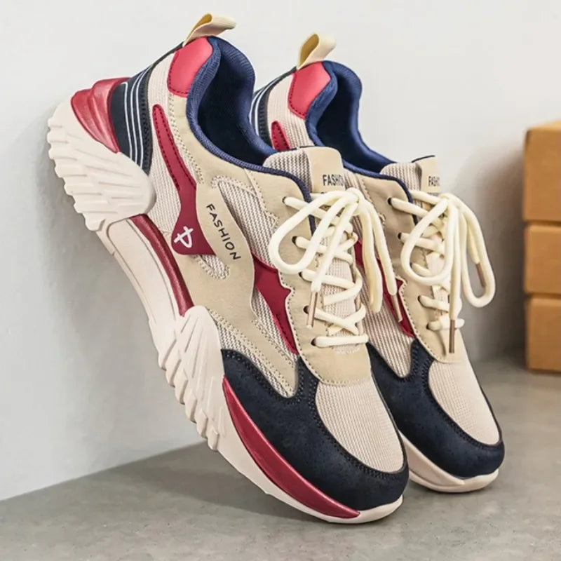 Spring Fashion Mesh Breathable Man Shoes Outdoor Non‑slip Running Sneakers Versatile Lightweight Comfortable Casual Sports Shoes