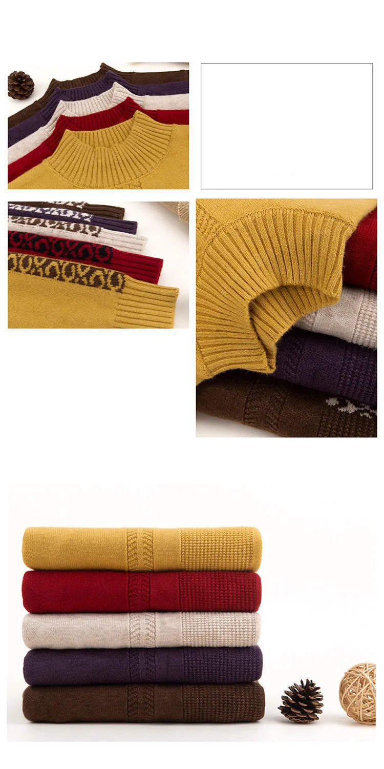 Pull Femme New High Collar Ladies Pullovers Long Sleeve Autumn Winter Knitwears Vintage Warm Sweaters For Women 2026 Bottom Tops