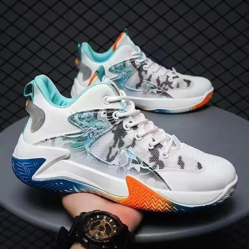 Men's Sneaker High Top Basketball Shoes New Casual Anti-slip Sport Breathable Running Shoes Style Unisex EEE