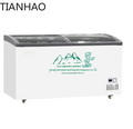 for commercial glass door freezer display case for convenience store supermarket ice cream island refrigerated cooler with