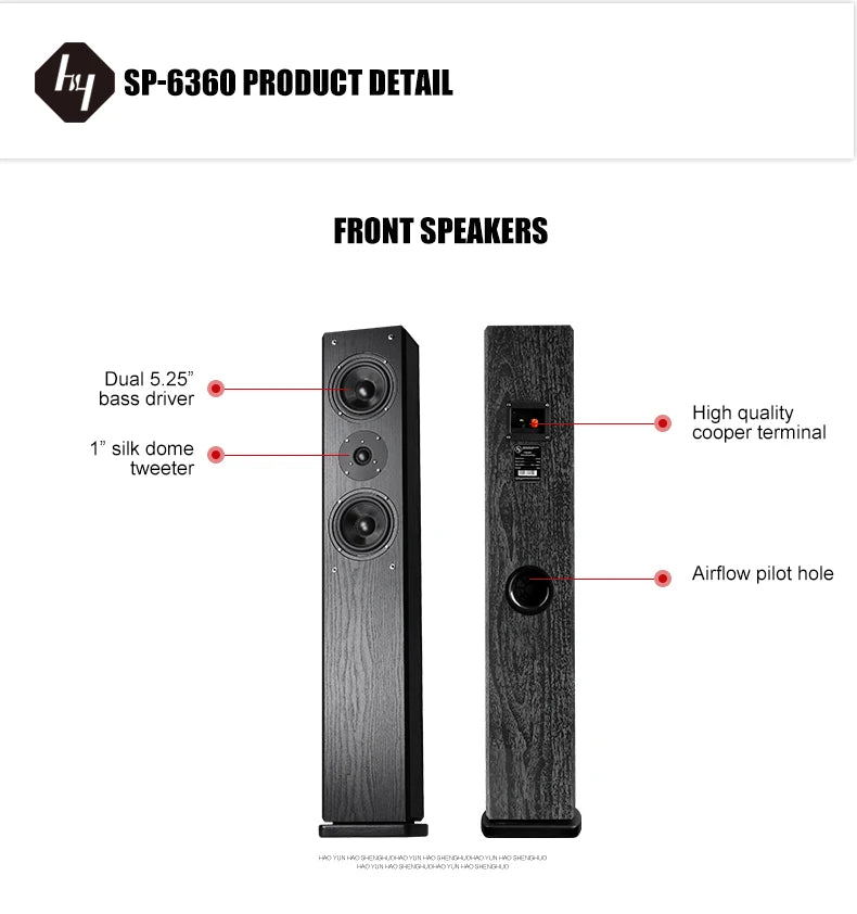 5.1 Passive Home Theater Wooden Speaker