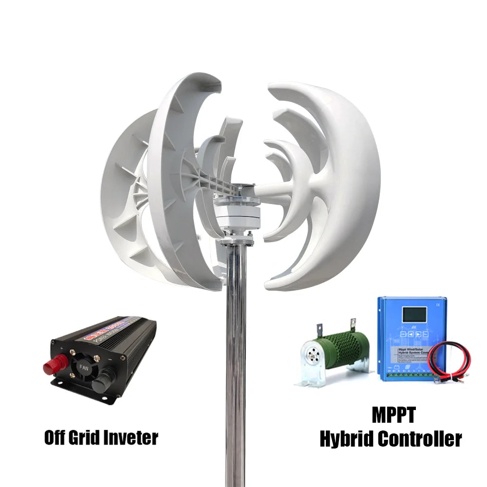 Rapid Delivery Of 3000W 24V 48V Vertical Wind Turbine Household Low Noise And Efficient Solar Cell System in Poland