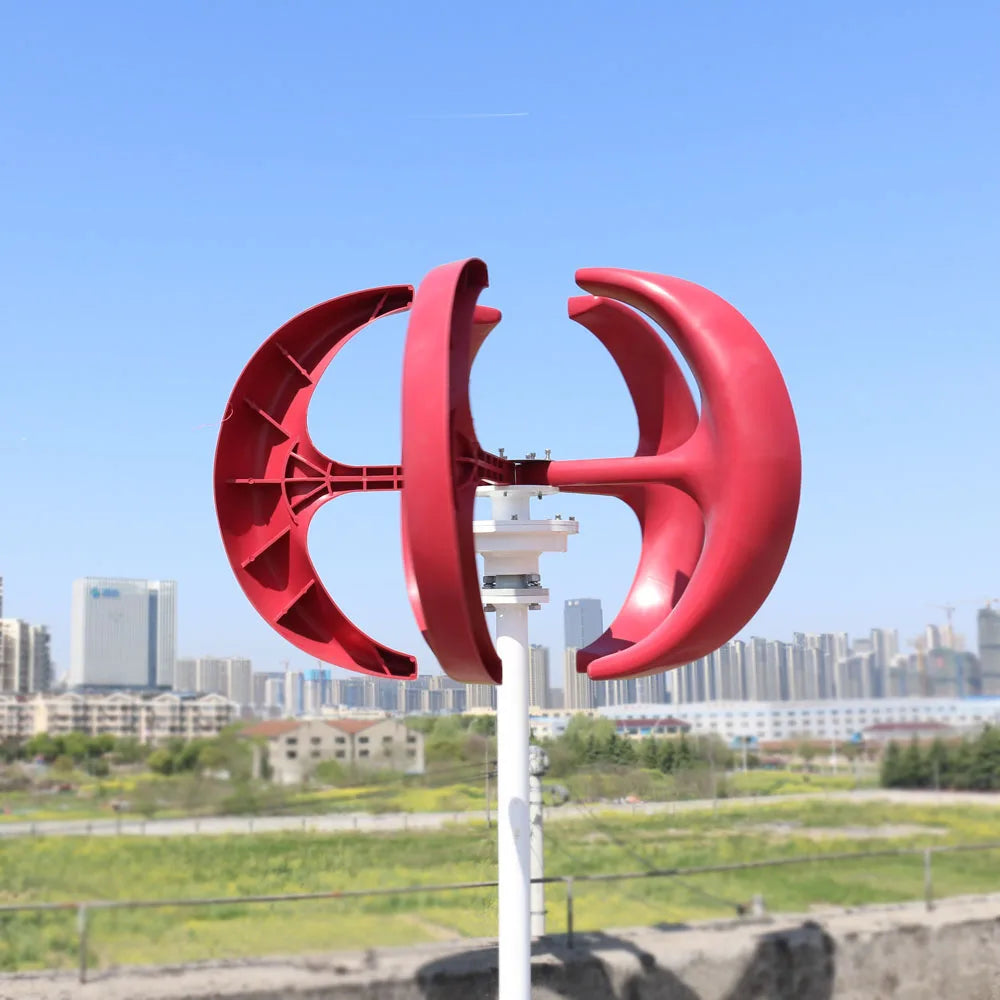5000W 12V 24V 48V Wind Turbine Generator 5KW Vertical Axis Maglev Windmill With Hybrid Charge Controller For Home Use