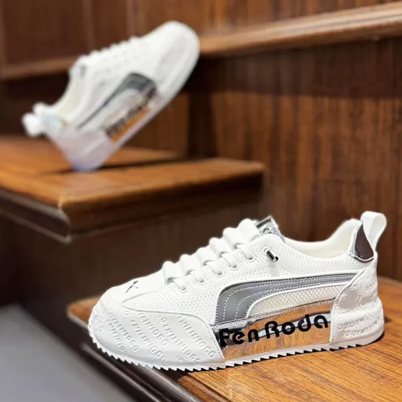 Sneakers Casual Mens Designer Cover Bottom Board Shoes Fashion Leather Fabric Breathable Increased Internal Platform Sport Shoes