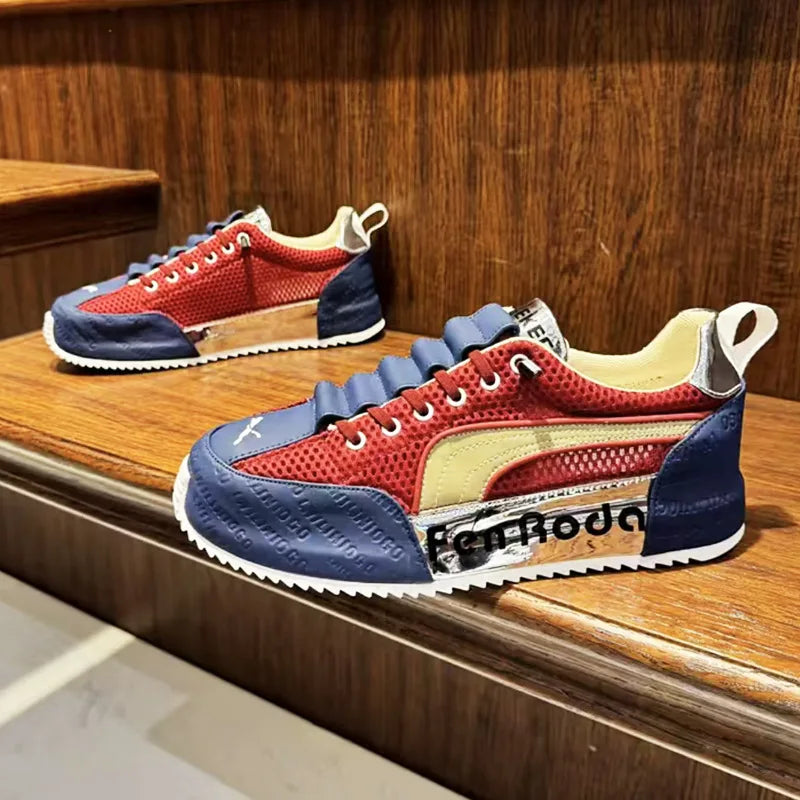 Sneakers Casual Mens Designer Cover Bottom Board Shoes Fashion Leather Fabric Breathable Increased Internal Platform Sport Shoes