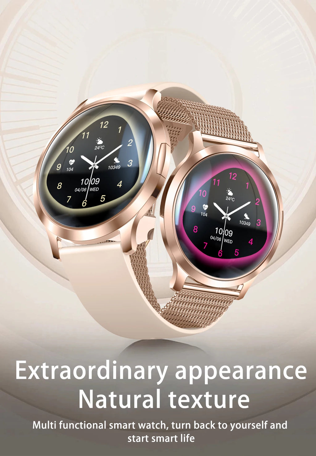New Smart Watch Women 1.32"Ultra-thin AMOLED HD Screen Sport Fitness Bracelet Custom Watch Face Bluetooth Call Luxury Smartwatch