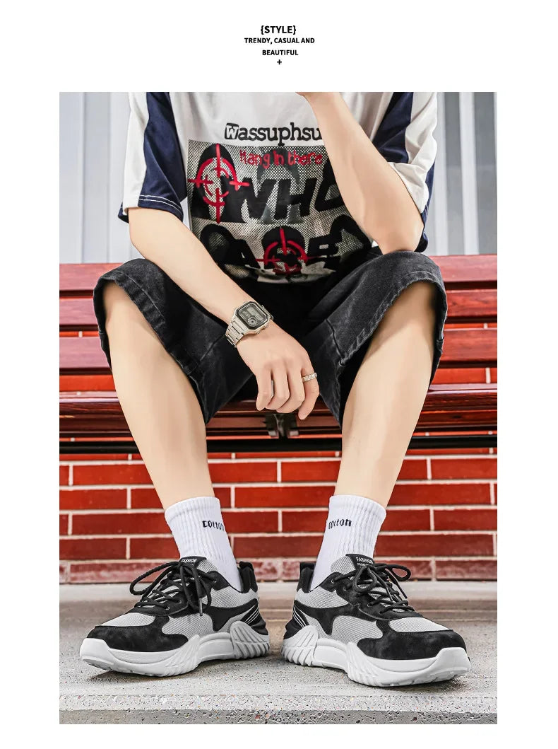 Spring Fashion Mesh Breathable Man Shoes Outdoor Non‑slip Running Sneakers Versatile Lightweight Comfortable Casual Sports Shoes