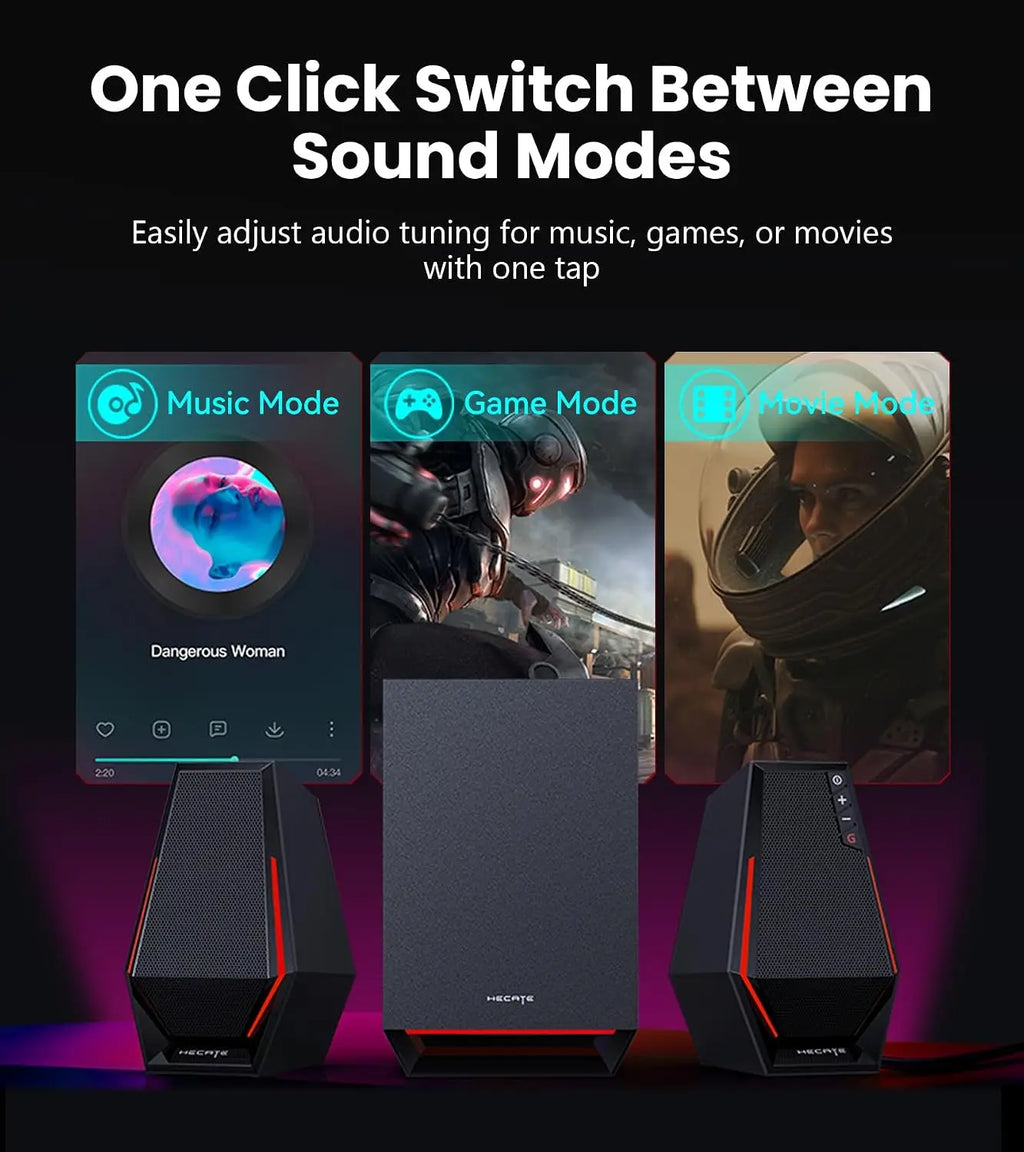 G1500 MAX 2.1 RGB Light Gaming Speakers with 4" Wood Subwoofer
