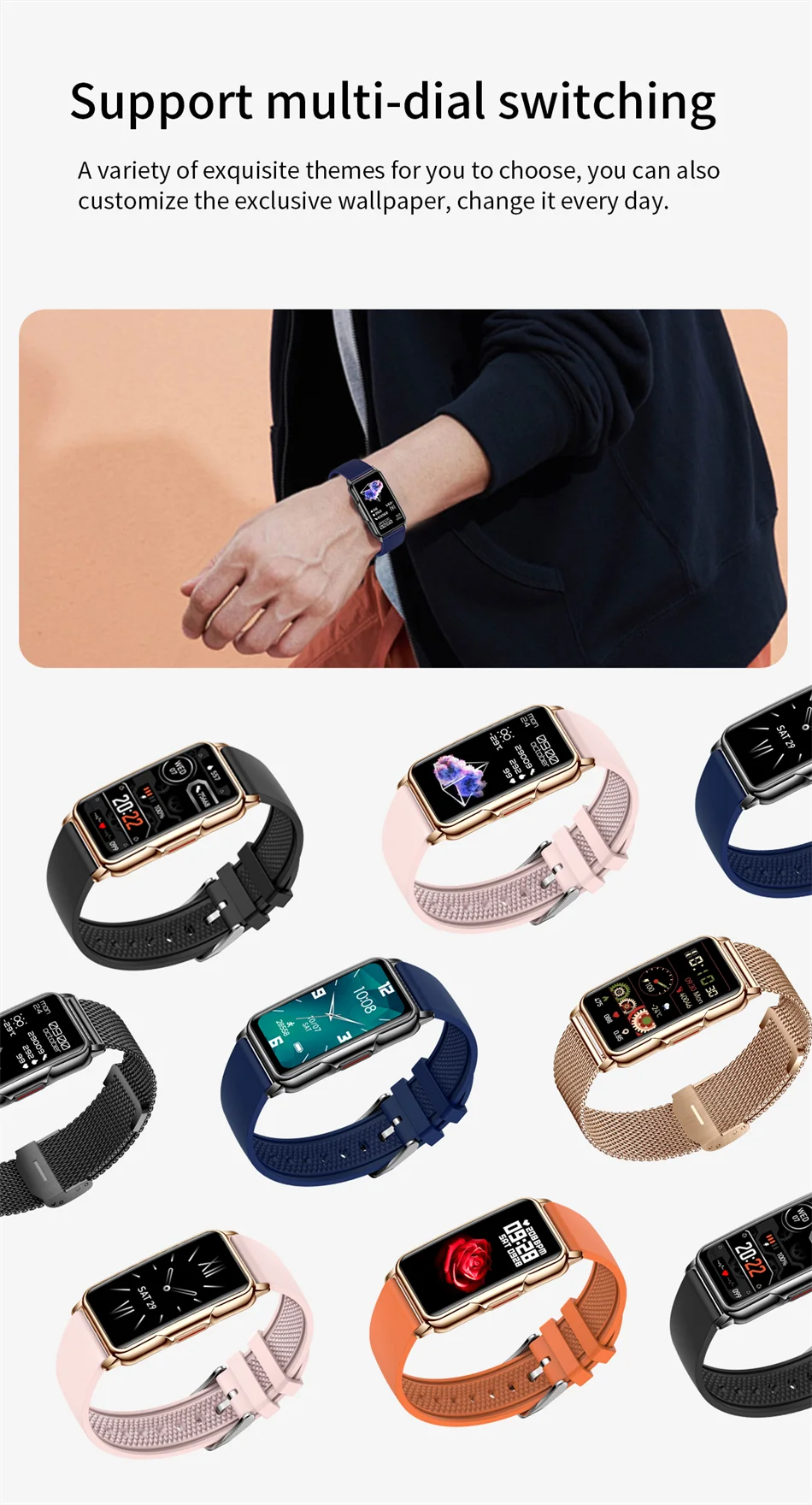 LIGE New Fitness Tracker Bracelet Smart Watch for Women Men Sports Band Pedometer Heart Rate Sleep Monitor Waterproof Smartwatch