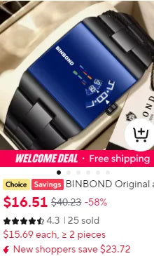 BINBOND Luxury Quartz Watches For Men Luminous Waterproof Auto Date Chronograph Men's Watch Business Sport Fashion Casual Reloj
