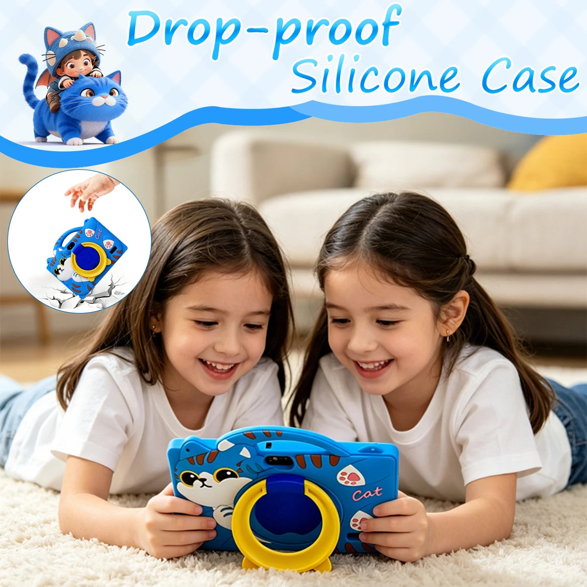 2026 Upgraded Version Android 15 Tablet for Kids 7 inch 4GB+64GB Octa-Core with Case and Stylus Pen for Children