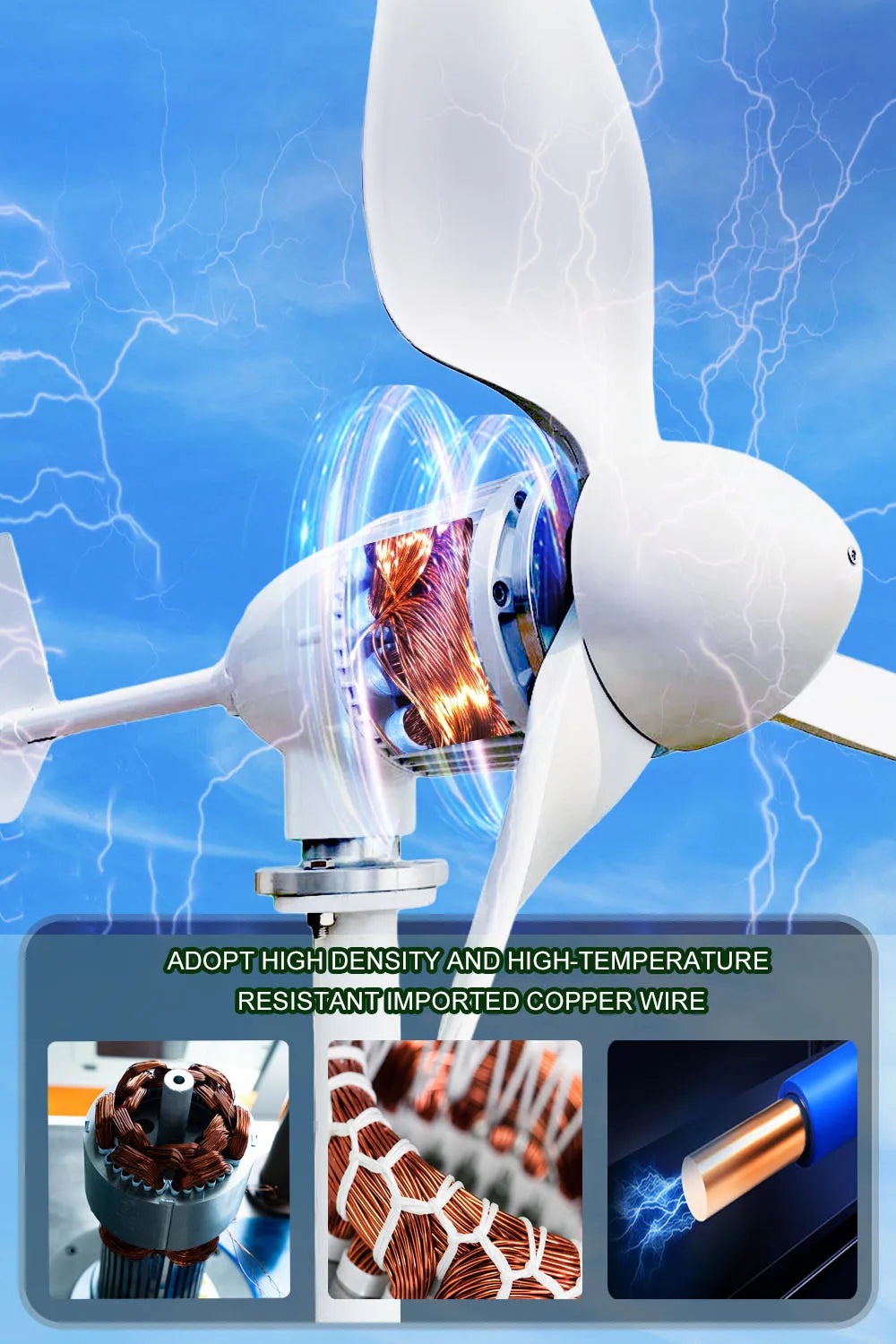 China Factory Wind Turbine Generator 10KW 20KW With Charge Controller 24V 48V 96V 3 Blades Wind Generator Yacht Farm for Home