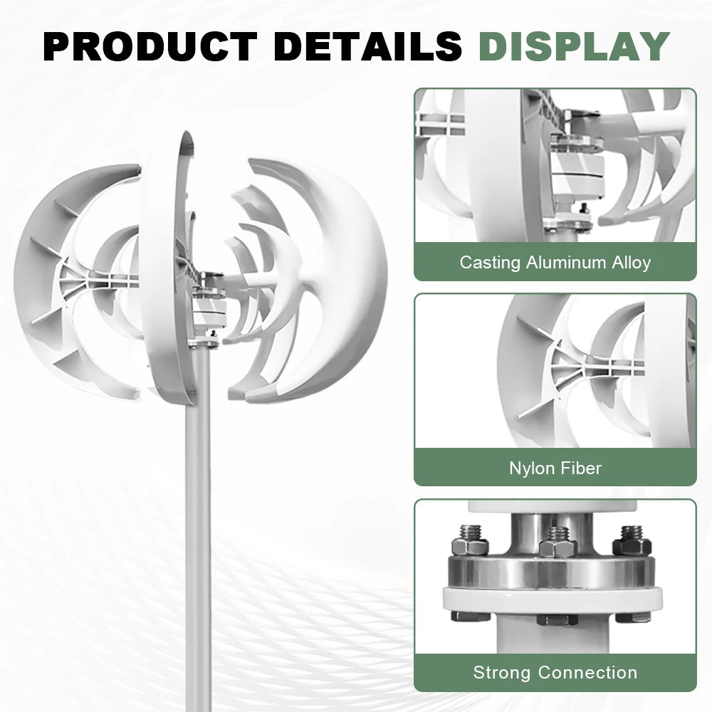 Rapid Delivery Of 3000W 24V 48V Vertical Wind Turbine Household Low Noise And Efficient Solar Cell System in Poland