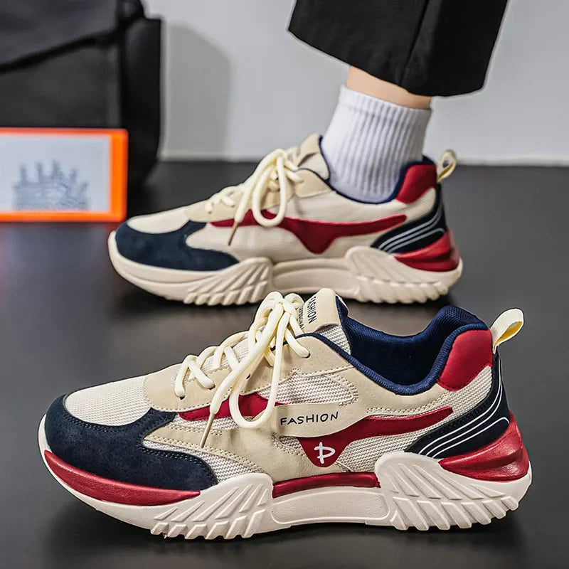 Spring Fashion Mesh Breathable Man Shoes Outdoor Non‑slip Running Sneakers Versatile Lightweight Comfortable Casual Sports Shoes